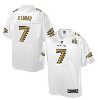 Nike Broncos #7 John Elway White Youth NFL Pro Line Super Bowl 50 Fashion Game Jersey