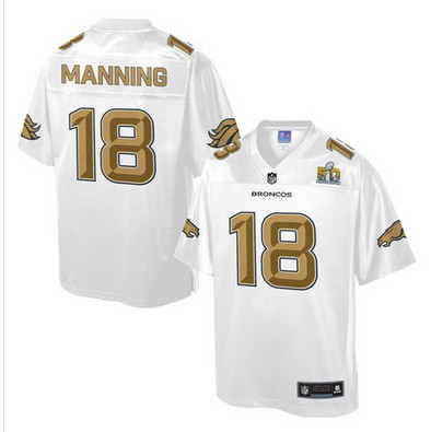Nike Broncos #18 Peyton Manning White Youth NFL Pro Line Super Bowl 50 Fashion Game Jersey Nike Broncos #18 Peyton Manning White Youth NFL Pro Line Super Bowl 50 Fashion Game Jersey