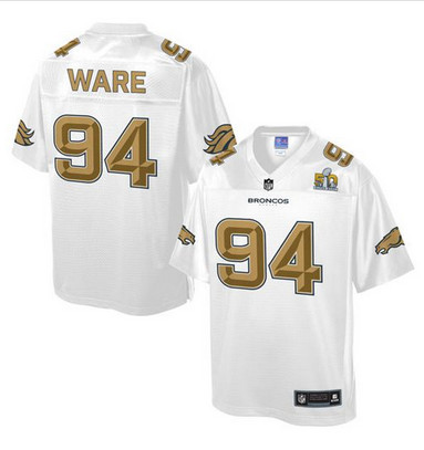 Nike Broncos #94 DeMarcus Ware White Youth NFL Pro Line Super Bowl 50 Fashion Game Jersey Nike Broncos #94 DeMarcus Ware White Youth NFL Pro Line Super Bowl 50 Fashion Game Jersey
