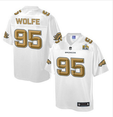 Nike Broncos #95 Derek Wolfe White Youth NFL Pro Line Super Bowl 50 Fashion Game Jersey Nike Broncos #95 Derek Wolfe White Youth NFL Pro Line Super Bowl 50 Fashion Game Jersey