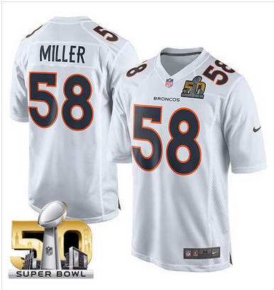 Nike Broncos #58 Von Miller White Super Bowl 50 Youth Stitched NFL Game Event Jersey Nike Broncos #58 Von Miller White Super Bowl 50 Youth Stitched NFL Game Event Jersey