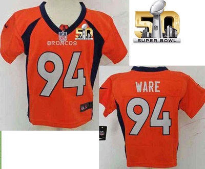 Toddler Nike Broncos #94 DeMarcus Ware Orange Team Color Super Bowl 50 Stitched NFL Elite Jersey Toddler Nike Broncos #94 DeMarcus Ware Orange Team Color Super Bowl 50 Stitched NFL Elite Jersey