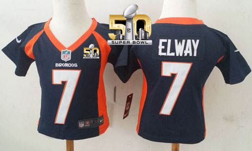 Toddler Nike Broncos #7 John Elway Navy Blue Alternate Super Bowl 50 Stitched NFL Elite Jersey Toddler Nike Broncos #7 John Elway Navy Blue Alternate Super Bowl 50 Stitched NFL Elite Jersey