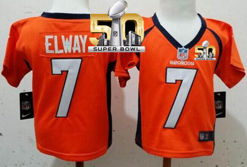 Toddler Nike Broncos #7 John Elway Orange Team Color Super Bowl 50 Stitched NFL Elite Jersey Toddler Nike Broncos #7 John Elway Orange Team Color Super Bowl 50 Stitched NFL Elite Jersey