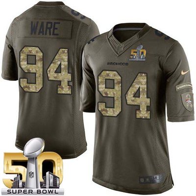 Nike Broncos #94 DeMarcus Ware Green Super Bowl 50 Youth Stitched NFL Limited Salute to Service Jersey Nike Broncos #94 DeMarcus Ware Green Super Bowl 50 Youth Stitched NFL Limited Salute to Service Jersey