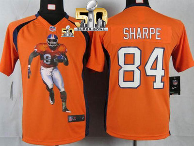 Nike Broncos #84 Shannon Sharpe Orange Team Color Super Bowl 50 Youth Portrait Fashion NFL Game Jersey Nike Broncos #84 Shannon Sharpe Orange Team Color Super Bowl 50 Youth Portrait Fashion NFL Game Jersey