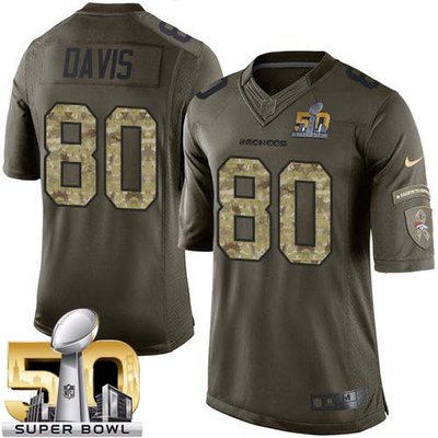 Nike Broncos #80 Vernon Davis Green Super Bowl 50 Youth Stitched NFL Limited Salute to Service Jersey Nike Broncos #80 Vernon Davis Green Super Bowl 50 Youth Stitched NFL Limited Salute to Service Jersey