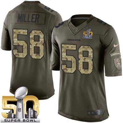 Nike Broncos #58 Von Miller Green Super Bowl 50 Youth Stitched NFL Limited Salute to Service Jersey Nike Broncos #58 Von Miller Green Super Bowl 50 Youth Stitched NFL Limited Salute to Service Jersey