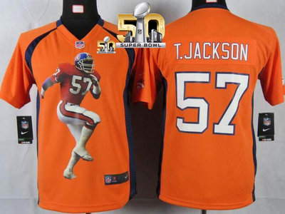 Nike Broncos #57 Tom Jackson Orange Team Color Super Bowl 50 Youth Portrait Fashion NFL Game Jersey Nike Broncos #57 Tom Jackson Orange Team Color Super Bowl 50 Youth Portrait Fashion NFL Game Jersey