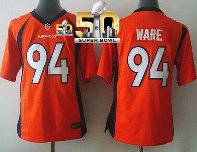 Nike Broncos #94 DeMarcus Ware Orange Team Color Super Bowl 50 Youth Stitched NFL New Elite Jersey Nike Broncos #94 DeMarcus Ware Orange Team Color Super Bowl 50 Youth Stitched NFL New Elite Jersey