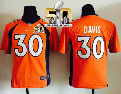 Nike Broncos #30 Terrell Davis Orange Team Color Super Bowl 50 Youth Stitched NFL New Elite Jersey Nike Broncos #30 Terrell Davis Orange Team Color Super Bowl 50 Youth Stitched NFL New Elite Jersey
