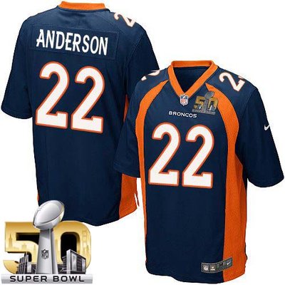 Nike Broncos #22 C.J. Anderson Blue Alternate Super Bowl 50 Youth Stitched NFL New Elite Jersey Nike Broncos #22 C.J. Anderson Blue Alternate Super Bowl 50 Youth Stitched NFL New Elite Jersey