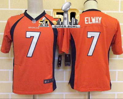 Nike Broncos #7 John Elway Orange Team Color Super Bowl 50 Youth Stitched NFL New Elite Jersey Nike Broncos #7 John Elway Orange Team Color Super Bowl 50 Youth Stitched NFL New Elite Jersey