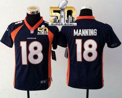 Nike Broncos #18 Peyton Manning Blue Alternate Super Bowl 50 Youth Stitched NFL Elite Jersey Nike Broncos #18 Peyton Manning Blue Alternate Super Bowl 50 Youth Stitched NFL Elite Jersey