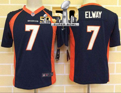 Nike Broncos #7 John Elway Blue Alternate Super Bowl 50 Youth Stitched NFL New Elite Jersey Nike Broncos #7 John Elway Blue Alternate Super Bowl 50 Youth Stitched NFL New Elite Jersey