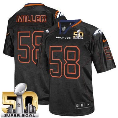Nike Broncos #58 Von Miller Lights Out Black Super Bowl 50 Youth Stitched NFL Elite Jersey Nike Broncos #58 Von Miller Lights Out Black Super Bowl 50 Youth Stitched NFL Elite Jersey