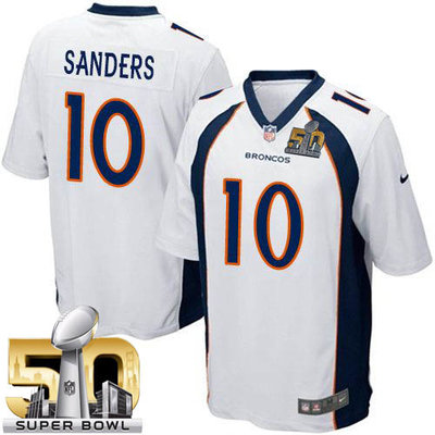 Nike Broncos #10 Emmanuel Sanders White Super Bowl 50 Youth Stitched NFL New Elite Jersey Nike Broncos #10 Emmanuel Sanders White Super Bowl 50 Youth Stitched NFL New Elite Jersey