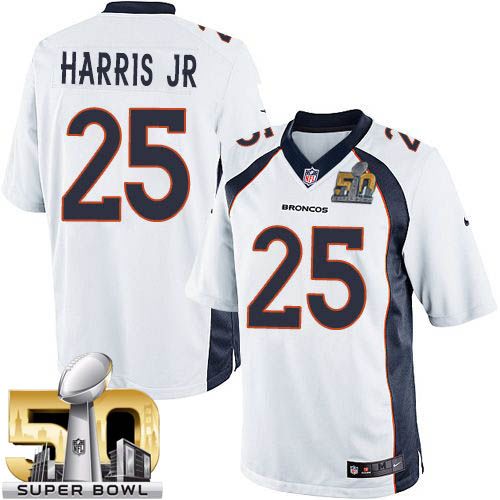 Nike Broncos #25 Chris Harris Jr White Super Bowl 50 Youth Stitched NFL New Elite Jersey