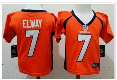 Toddler New Broncos #7 John Elway Orange Team Color Stitched NFL Elite Jersey