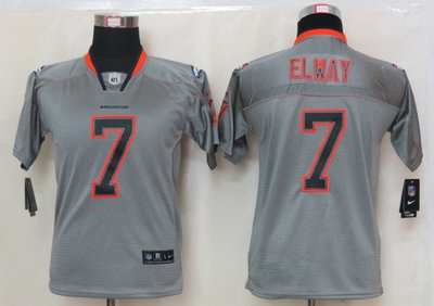 Youth NEW Denver Broncos 7 John Elway Lights Out Grey Elite Jerseys Youth NEW Denver Broncos 7 John Elway Lights Out Grey Elite Jerseys