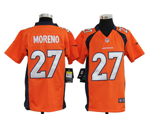 Youth Nike NFL Denver Broncos 27 Knowshon Moreno Orange Jerseys