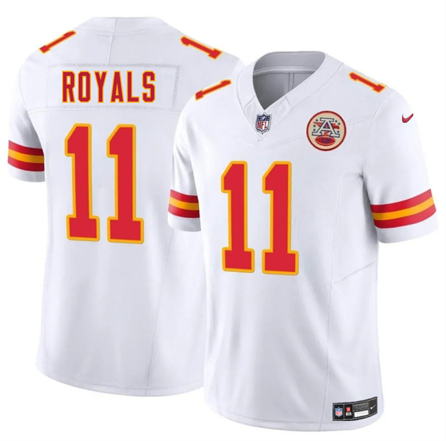Youth Kansas City Chiefs #11 Jalen Royals White 2025 Draft F.U.S.E. Vapor Untouchable Limited Stitched Football Jersey Youth Kansas City Chiefs #11 Jalen Royals White 2025 Draft F.U.S.E. Vapor Untouchable Limited Stitched Football Jersey