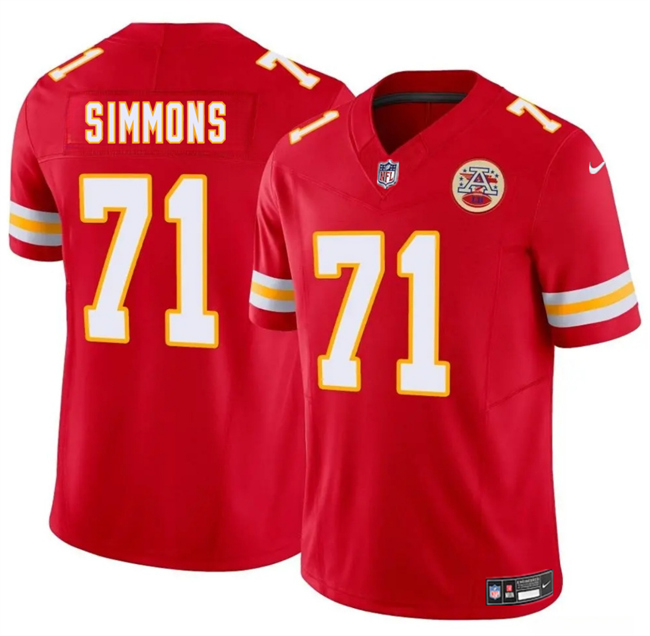 Youth Kansas City Chiefs #71 Josh Simmons Red 2025 Draft F.U.S.E. Vapor Untouchable Limited Stitched Football Jersey Youth Kansas City Chiefs #71 Josh Simmons Red 2025 Draft F.U.S.E. Vapor Untouchable Limited Stitched Football Jersey