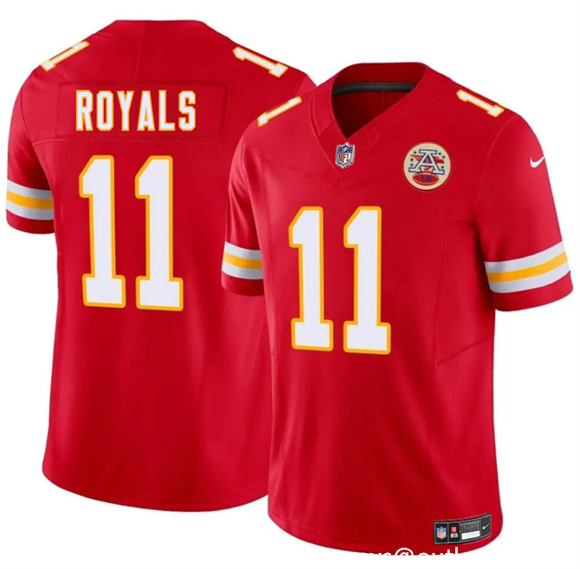 Youth Kansas City Chiefs #11 Jalen Royals Red 2025 Draft F.U.S.E. Vapor Untouchable Limited Stitched Football Jersey Youth Kansas City Chiefs #11 Jalen Royals Red 2025 Draft F.U.S.E. Vapor Untouchable Limited Stitched Football Jersey