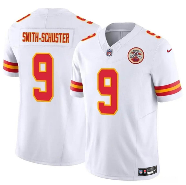 Youth Kansas City Chiefs #9 JuJu Smith-Schuster White 2023 F.U.S.E Vapor Untouchable Limited Stitched Football Jersey Youth Kansas City Chiefs #9 JuJu Smith-Schuster White 2023 F.U.S.E Vapor Untouchable Limited Stitched Football Jersey