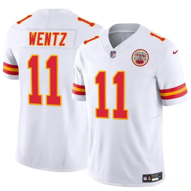 Youth Kansas City Chiefs #11 Carson Wentz White 2023 F.U.S.E Vapor Untouchable Limited Stitched Football Jersey Youth Kansas City Chiefs #11 Carson Wentz White 2023 F.U.S.E Vapor Untouchable Limited Stitched Football Jersey