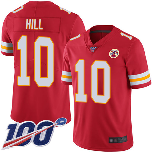Chiefs #10 Tyreek Hill Red Team Color Youth Stitched Football 100th Season Vapor Limited Jersey Chiefs #10 Tyreek Hill Red Team Color Youth Stitched Football 100th Season Vapor Limited Jersey