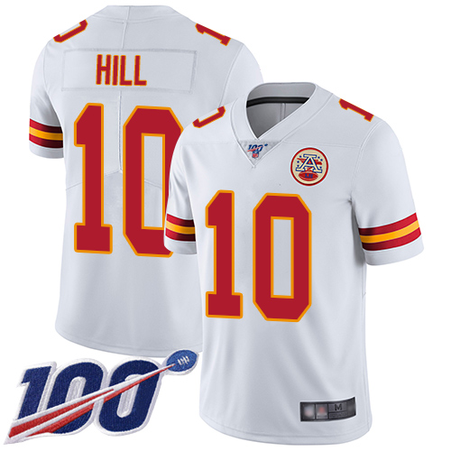 Chiefs #10 Tyreek Hill White Youth Stitched Football 100th Season Vapor Limited Jersey Chiefs #10 Tyreek Hill White Youth Stitched Football 100th Season Vapor Limited Jersey