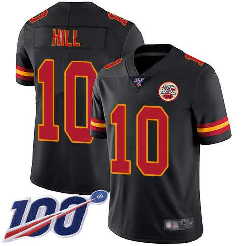 Chiefs #10 Tyreek Hill Black Youth Stitched Football Limited Rush 100th Season Jersey Chiefs #10 Tyreek Hill Black Youth Stitched Football Limited Rush 100th Season Jersey