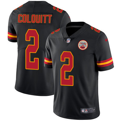 Nike Chiefs #2 Dustin Colquitt Black Youth Stitched NFL Limited Rush Jersey Nike Chiefs #2 Dustin Colquitt Black Youth Stitched NFL Limited Rush Jersey