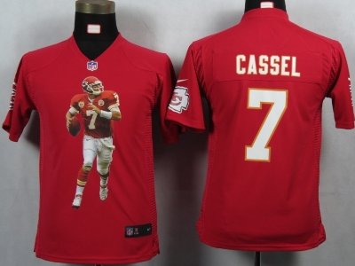 Youth NEW Kansas City Chiefs 7 Cassel Red Portrait Fashion Game Jerseys