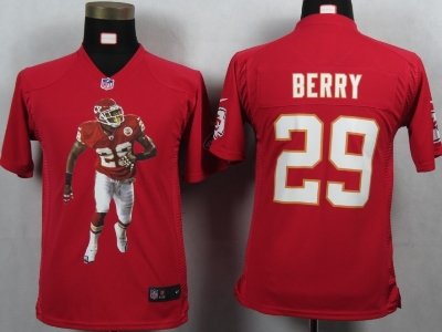 Youth NEW Kansas City Chiefs 29 Berry Red Portrait Fashion Game Jerseys