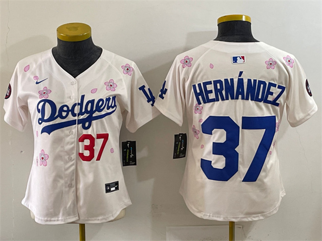 Youth Los Angeles Dodgers #37 Teoscar Hernández Cream 2025 Tokyo Series Limited Stitched Baseball Jersey Youth Los Angeles Dodgers #37 Teoscar Hernández Cream 2025 Tokyo Series Limited Stitched Baseball Jersey