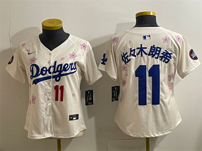 Youth Los Angeles Dodgers #11 佐々木朗希 Cream 2025 Tokyo Series Limited Stitched Baseball Jersey Youth Los Angeles Dodgers #11 佐々木朗希 Cream 2025 Tokyo Series Limited Stitched Baseball Jersey