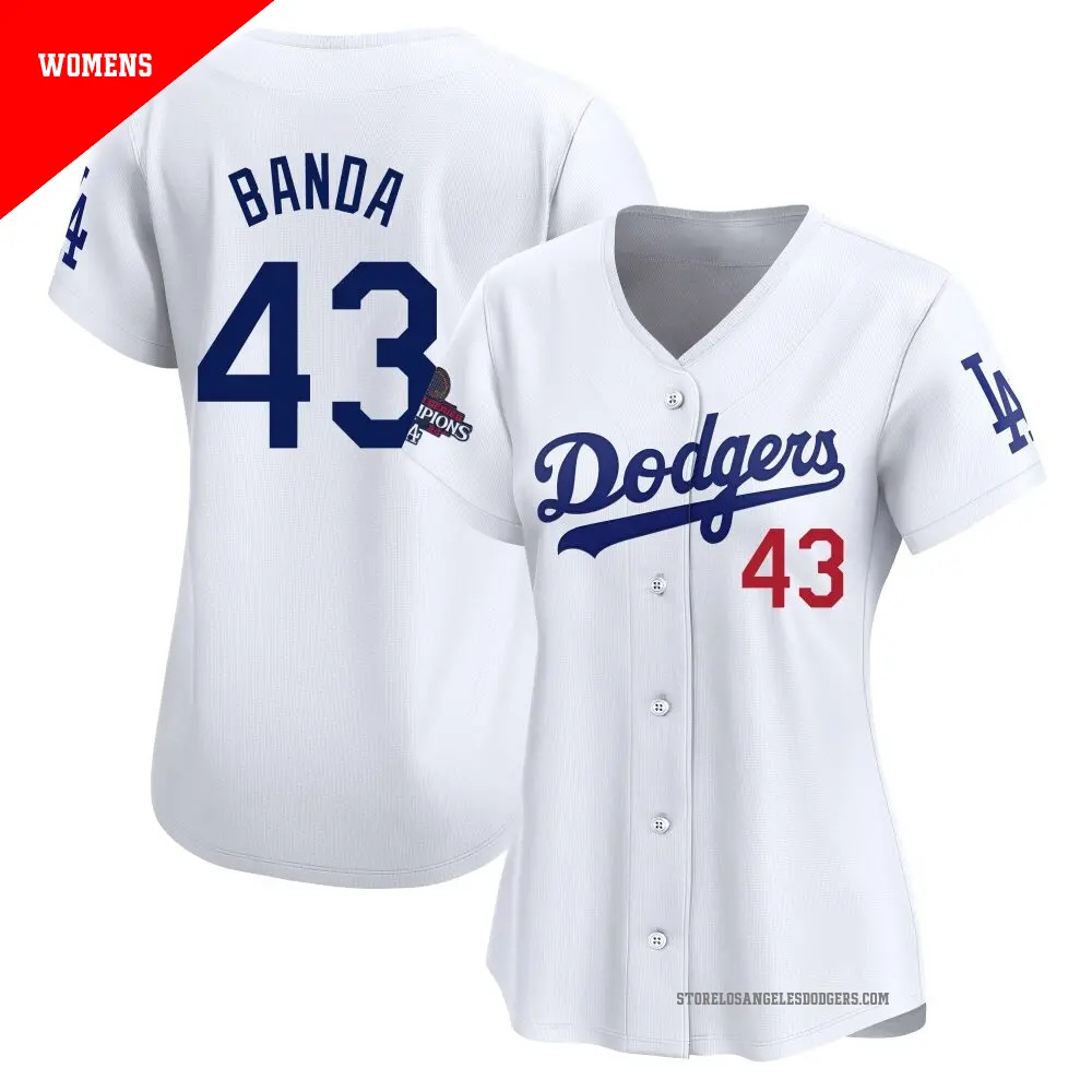 Women's Los Angeles Dodgers #43 Anthony Banda White Cool Base Stitched Baseball Jerseys Women's Los Angeles Dodgers #43 Anthony Banda White Cool Base Stitched Baseball Jerseys