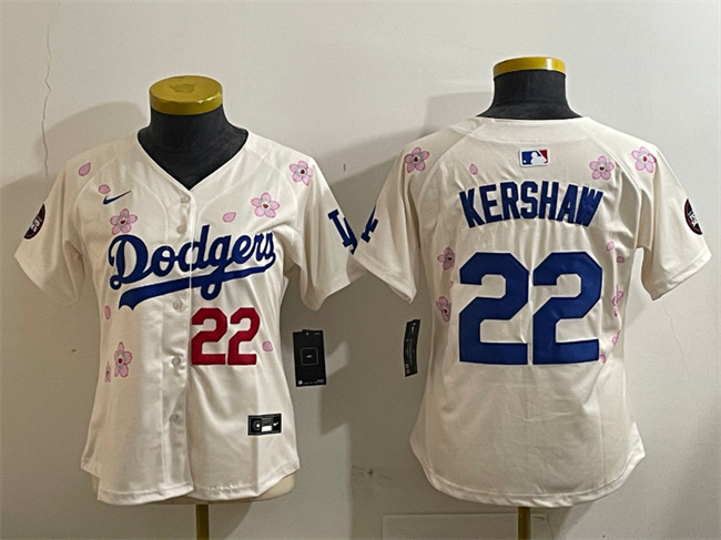 Youth Los Angeles Dodgers #22 Clayton Kershaw Cream 2025 Tokyo Series Limited Stitched Baseball Jersey Youth Los Angeles Dodgers #22 Clayton Kershaw Cream 2025 Tokyo Series Limited Stitched Baseball Jersey
