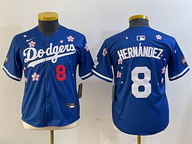 Youth Los Angeles Dodgers #8 Enrique Hernández Royal 2025 Tokyo Series Limited Stitched Baseball Jersey Youth Los Angeles Dodgers #8 Enrique Hernández Royal 2025 Tokyo Series Limited Stitched Baseball Jersey