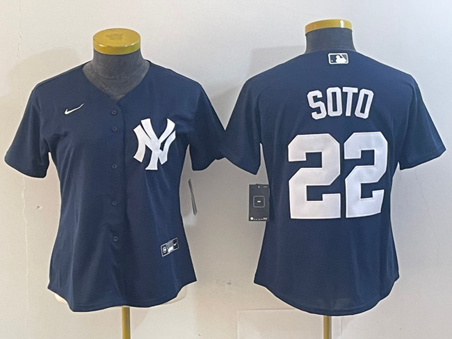 Youth New York Yankees #22 Juan Soto Navy Stitched Baseball Jersey Youth New York Yankees #22 Juan Soto Navy Stitched Baseball Jersey
