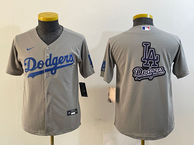 Youth Los Angeles Dodgers Grey Team Big Logo Stitched Jersey Youth Los Angeles Dodgers Grey Team Big Logo Stitched Jersey