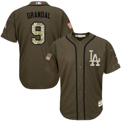 Dodgers #9 Yasmani Grandal Green Salute to Service Stitched Youth MLB Jersey Dodgers #9 Yasmani Grandal Green Salute to Service Stitched Youth MLB Jersey