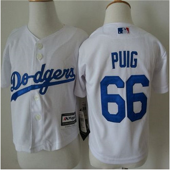 Toddler Los Angeles Dodgers #66 Yasiel Puig White Cool Base Stitched Baseball Jersey Toddler Los Angeles Dodgers #66 Yasiel Puig White Cool Base Stitched Baseball Jersey