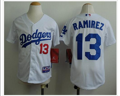 Youth MLB Los Angeles Dodgers #13 Hanley Ramirez White Cool Base Stitched Baseball Jersey Youth MLB Los Angeles Dodgers #13 Hanley Ramirez White Cool Base Stitched Baseball Jersey