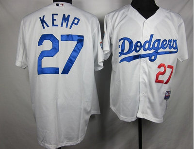Youth Los Angeles Dodgers 27 Matt Kemp white jerseys