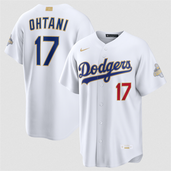 Youth Los Angeles Dodgers #17 Shohei Ohtani White 2026 Gold Collection Stadium Stitched Baseball Jersey Youth Los Angeles Dodgers #17 Shohei Ohtani White 2026 Gold Collection Stadium Stitched Baseball Jersey