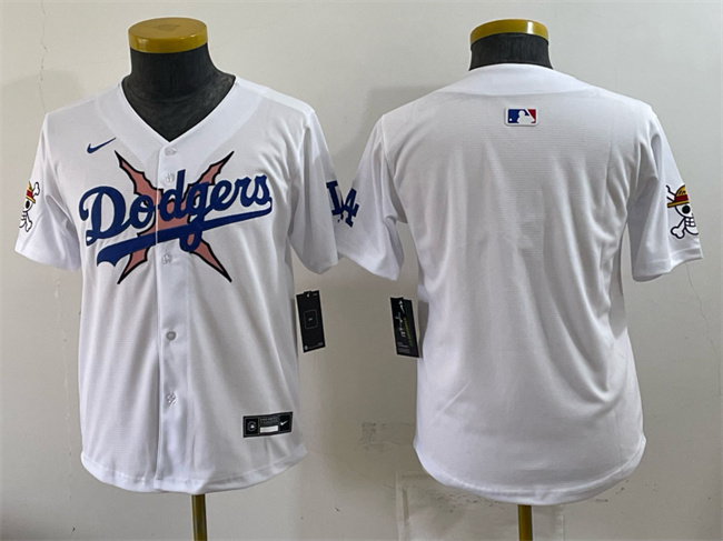 Youth Los Angeles Dodgers x One Piece Blank White Vapor Premier Limited Stitched Baseball Jersey Youth Los Angeles Dodgers x One Piece Blank White Vapor Premier Limited Stitched Baseball Jersey