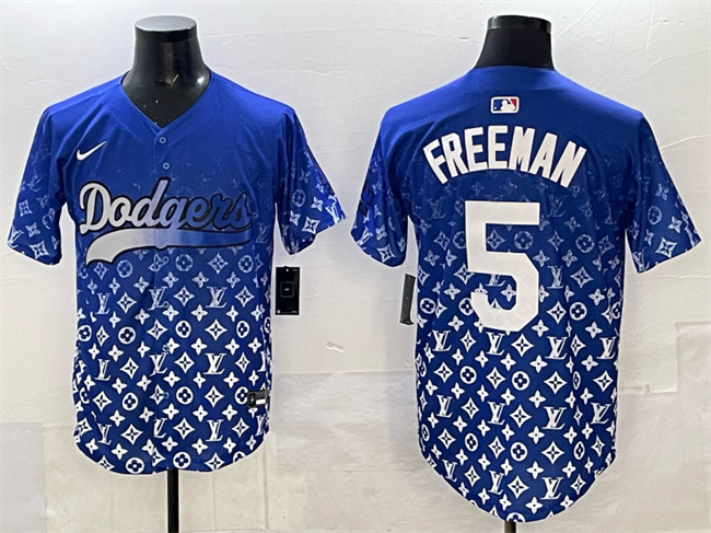 Men's Los Angeles Dodgers #5 Freddie Freeman Blue Limited Stitched Baseball Jersey Men's Los Angeles Dodgers #5 Freddie Freeman Blue Limited Stitched Baseball Jersey